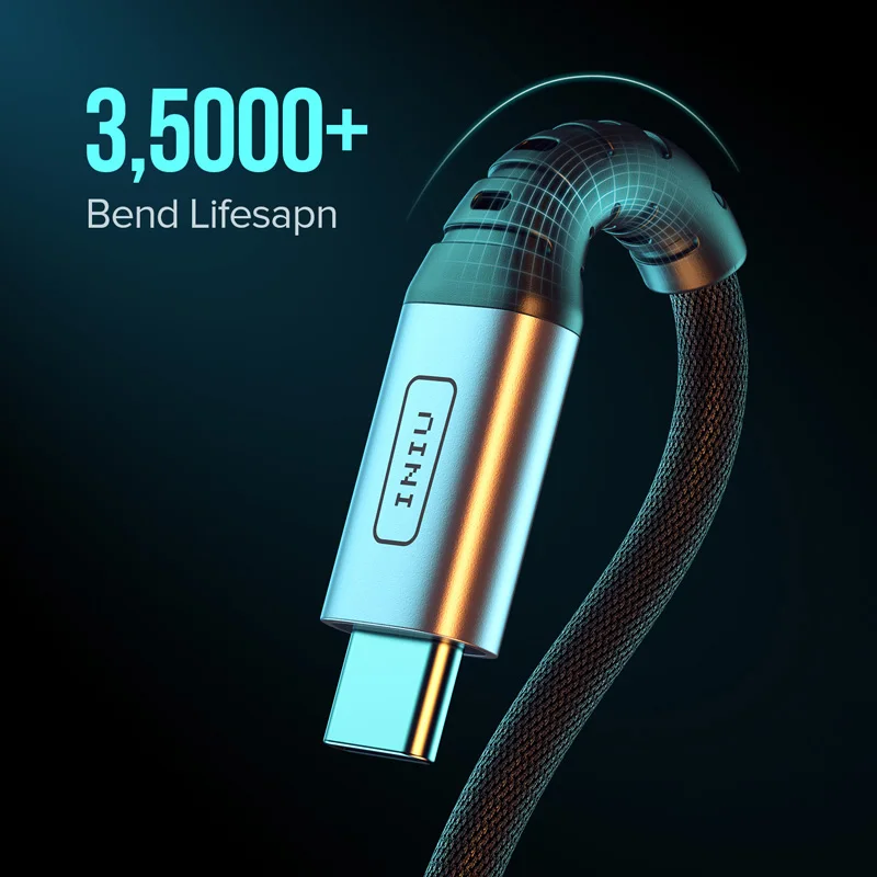 Кабель INIU PD 100 Вт с USB C на Type для быстрой зарядки зарядное устройство телефона шнур