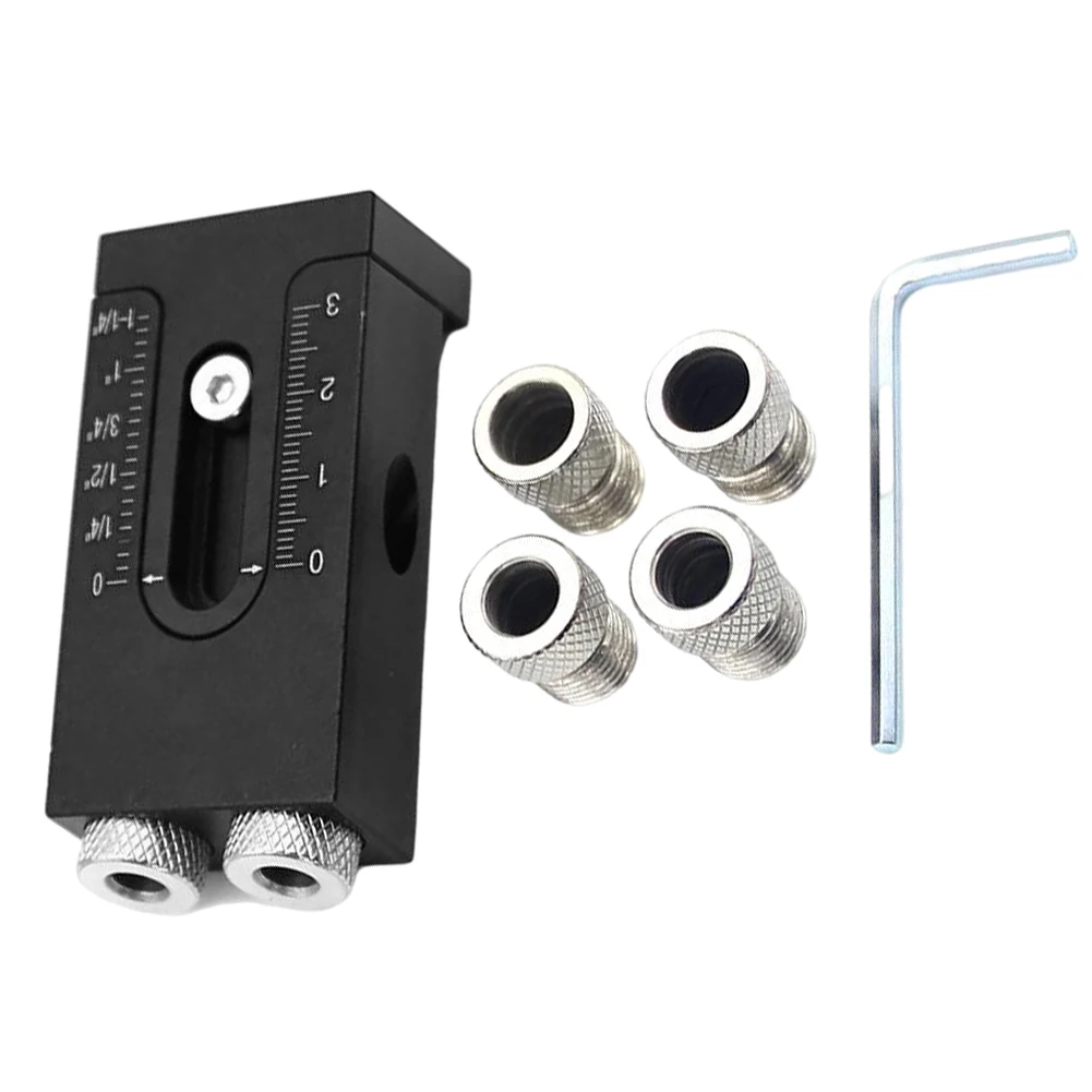 

6PCS Pocket Hole Jig Kit Woodwoorking Drill Guide Positioner Locator Tool Suitable For Professional Woodworking And Home Using