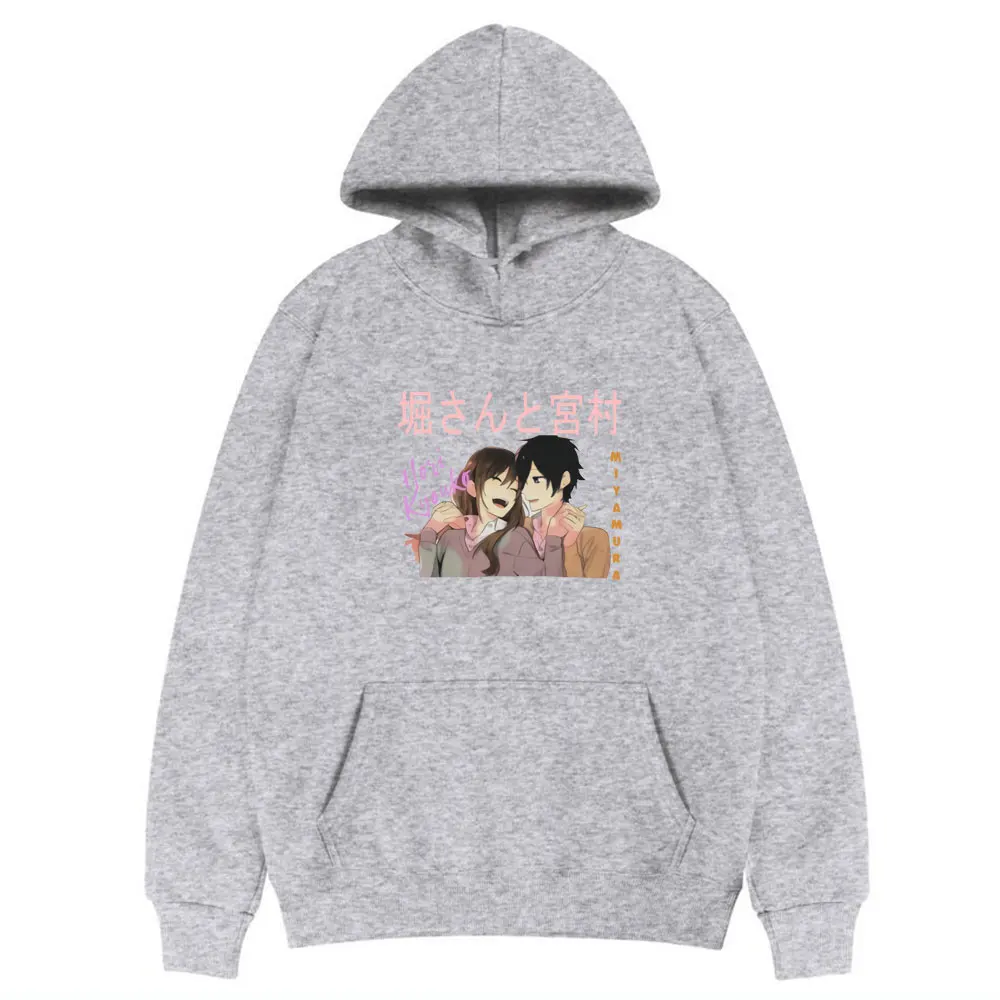 

Manga Horimiya Hori and Miyamura Pattern Hoodie Japanese Harajuku Clothes Anime Men Hooded Sweatshirt Black Tops Hoodies Women