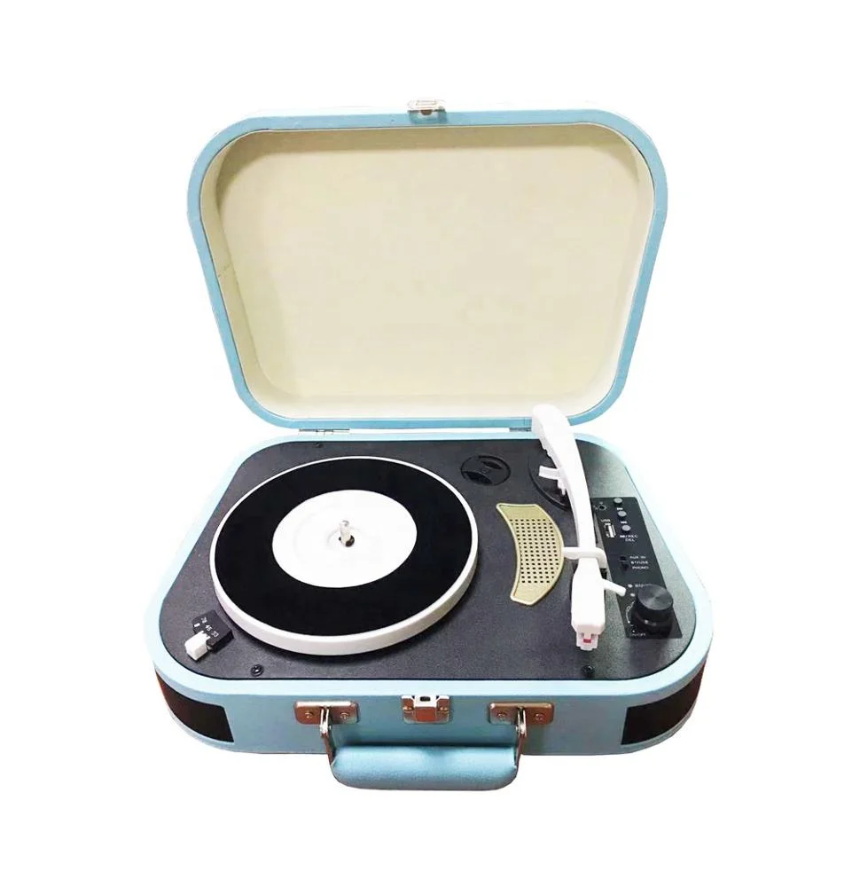 

Portable Suitcase Gramophone Player With BT Vinyl RecordPlayer