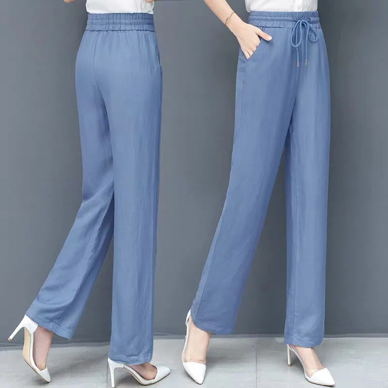 

Wide Leg Denim Trousers Women Solid Vintage High Waist Simple All-match Loose Fashion Chic Casual Jeans Mujer Woman Pants Jean