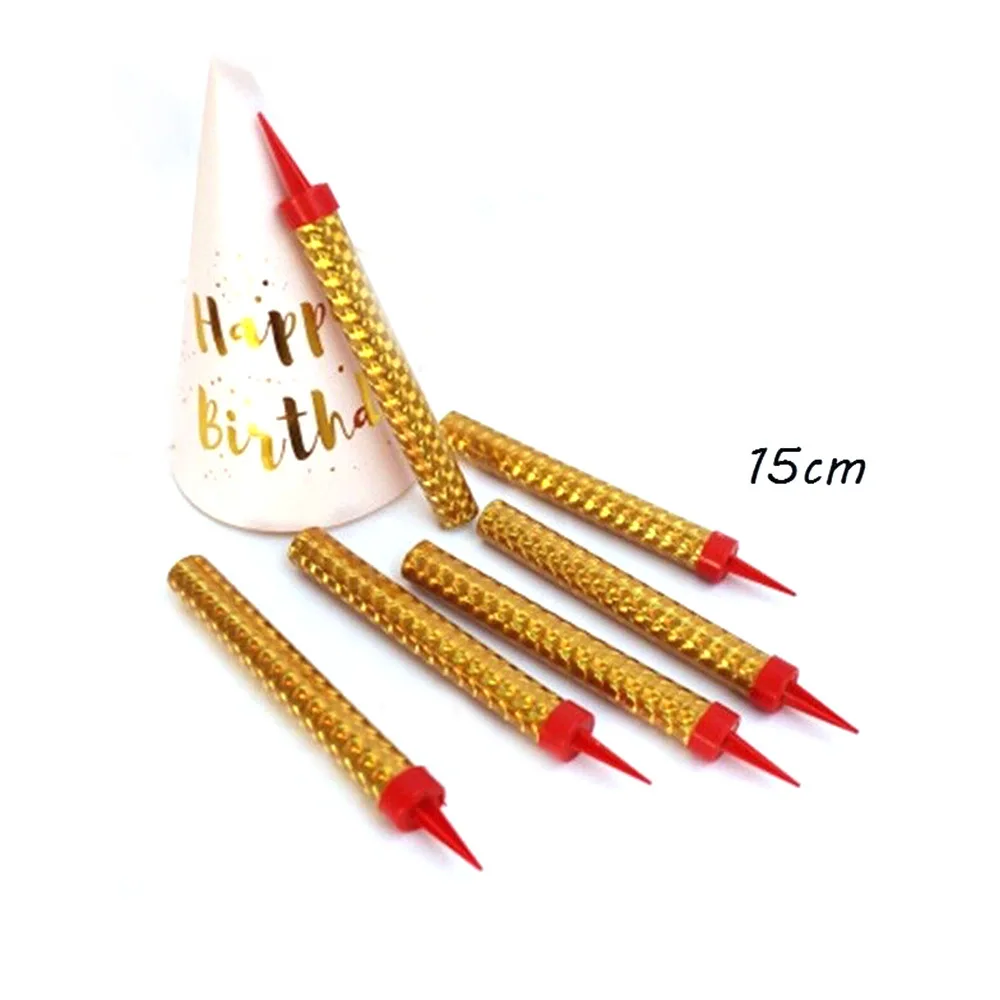 

12pcs Golden cake baking decoration candles, children's creative party, birthday candles