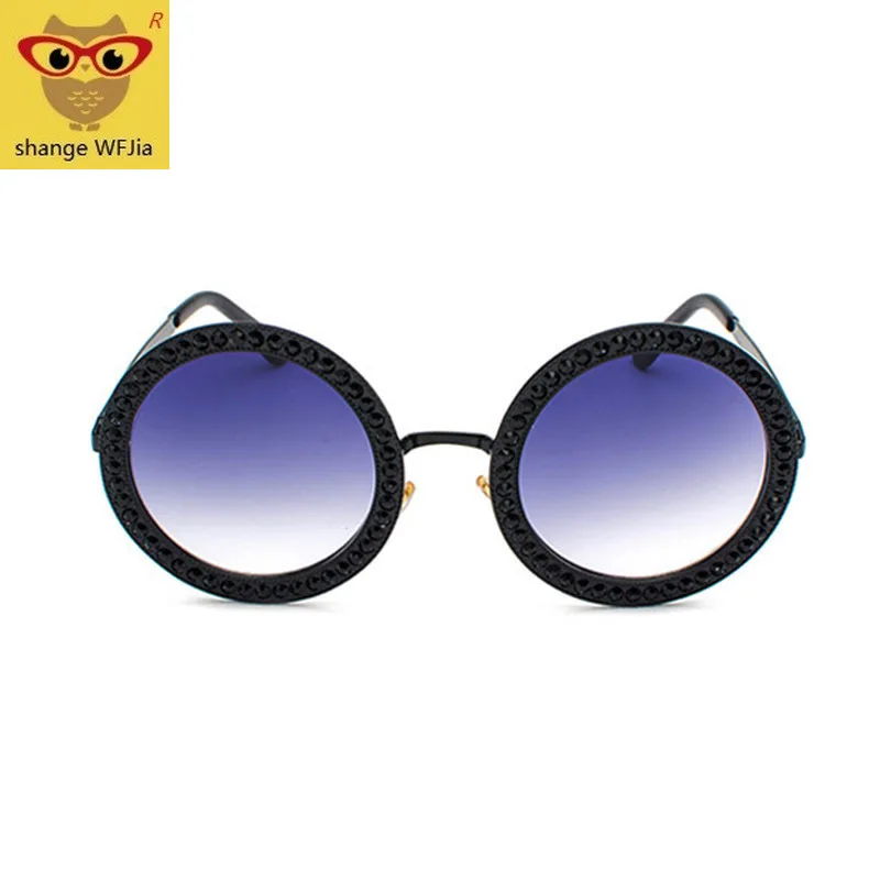 Винтажные женские солнцезащитные очки gafas, роскошные брендовые инкрустированные кирпичные солнцезащитные очки oculos de sol mujer, большие круглые солнцезащитные очки