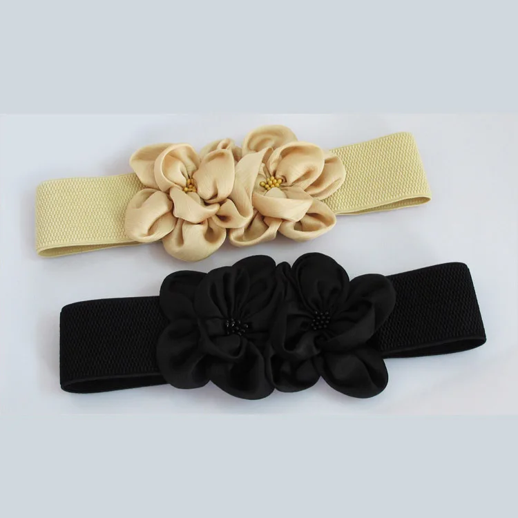 Высокий эластичный пояс Kasure с бантом и широкой талией милый цветочный для летней