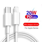 Оригинальный кабель PD USB C, 20 Вт, провод для быстрой зарядки для iPhone 13, 12, 11 Pro Max, X, XR, 8, 7 Plus, iPad, кабель для синхронизации данных, зарядный шнур Type-C