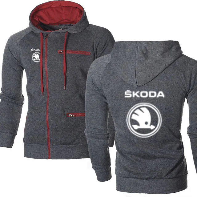Мужская куртка для Skoda с логотипом автомобиля повседневная хип хоп Harajuku длинным