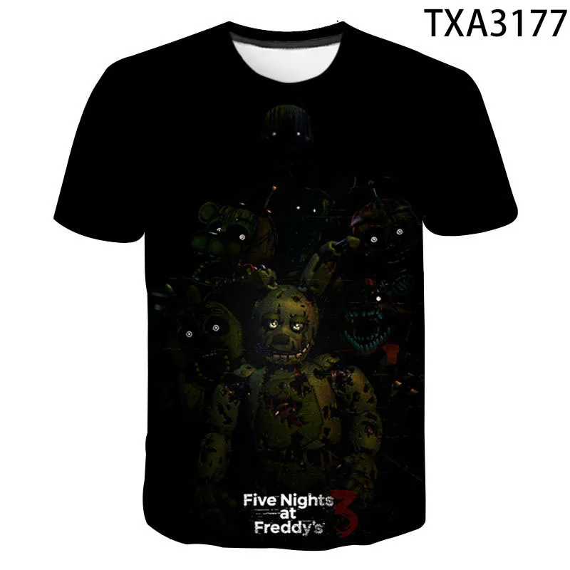 

2021 New Summer Fnaf 3D T shirt Boy Girl Kids Fashion Casual Men Women Children Short Sleeve Printed T-shirt Funny Tops Tee