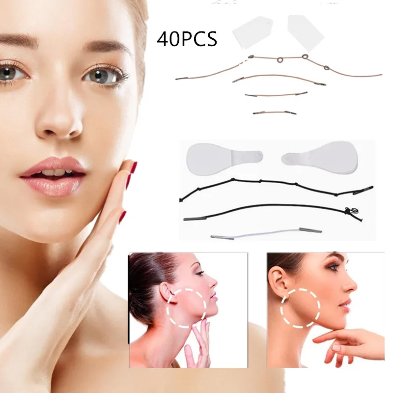 

40 Pcs/Set Invisible Women Makeup V Face Shape Stickers Slimming Tools Lines Neck Chin V Shaper V-Line Lifting Tapes