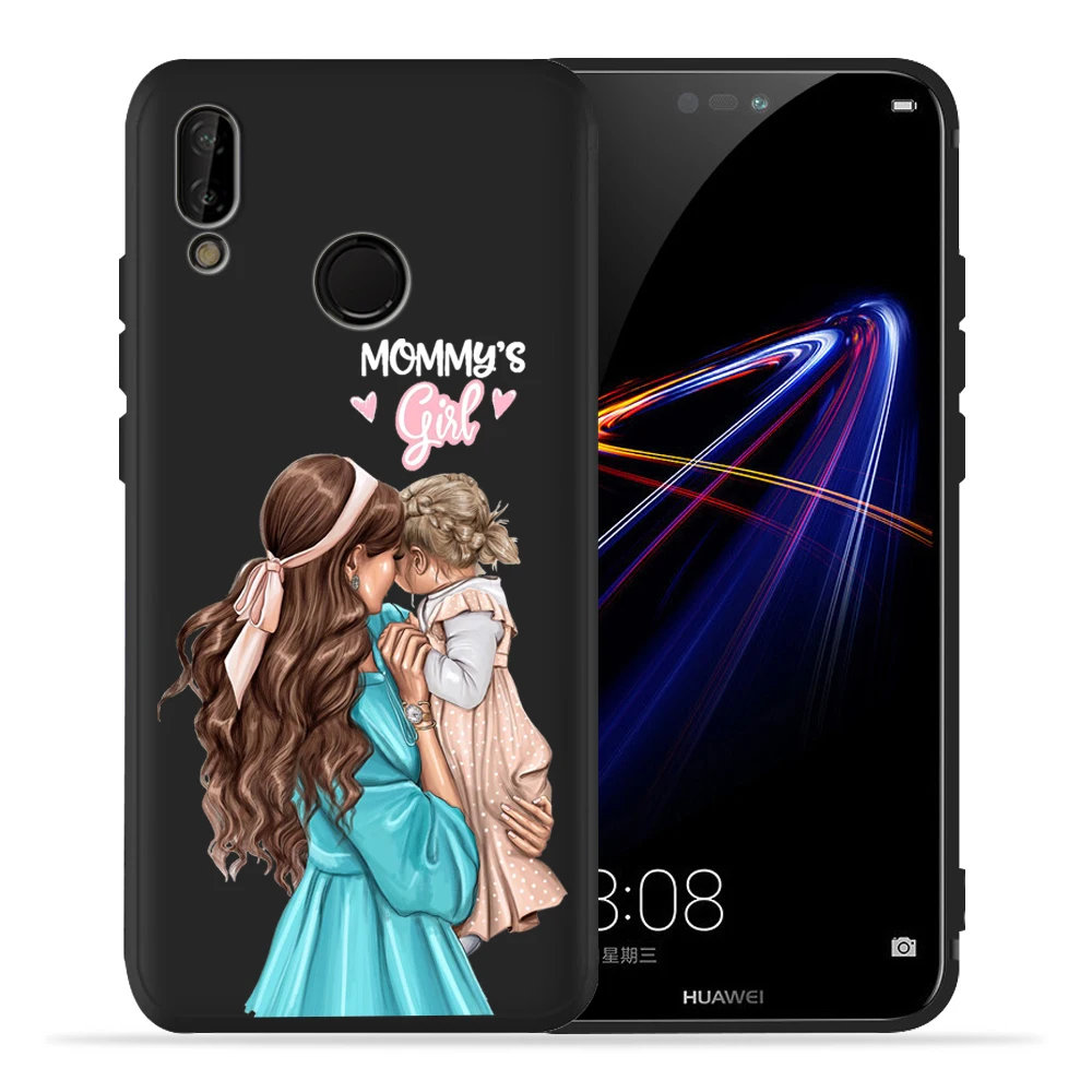 Модный черный чехол для телефона Mam Super Mom baby girl для huawei P30 P20 Lite Pro P10 P9 Lite mate 20 30 10 Lite, мягкий чехол для Etui
