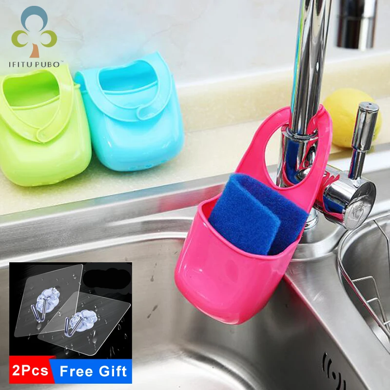 2 шт. силиконовая складная губка для раковины держатель подвесного хранения