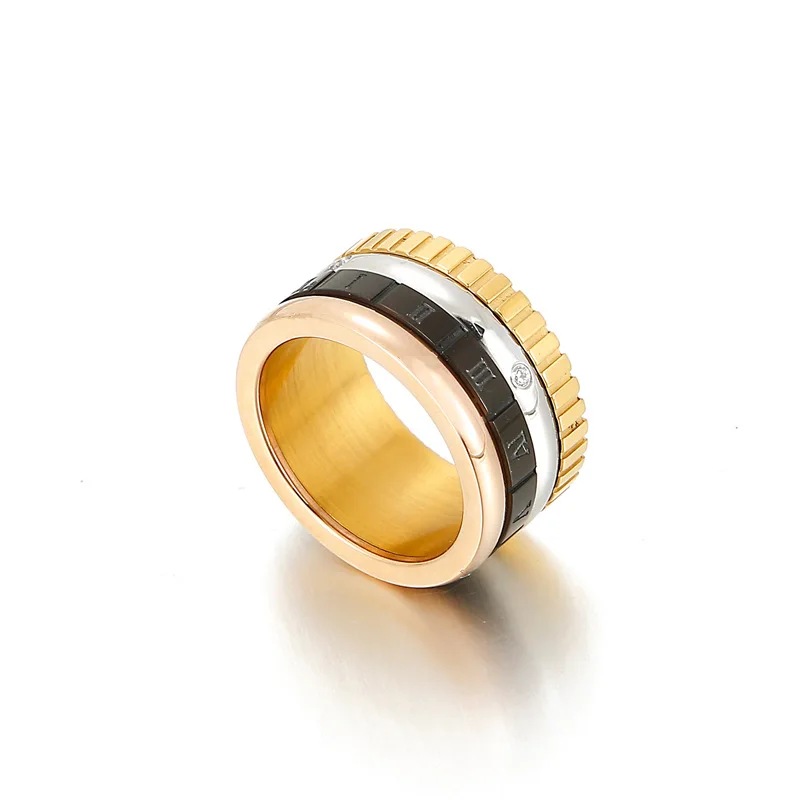 

Модные ювелирные изделия с римскими цифрами, аксессуары, кольцо на палец для мужчин и женщин, обручальное кольцо, разноцветные позолоченные...