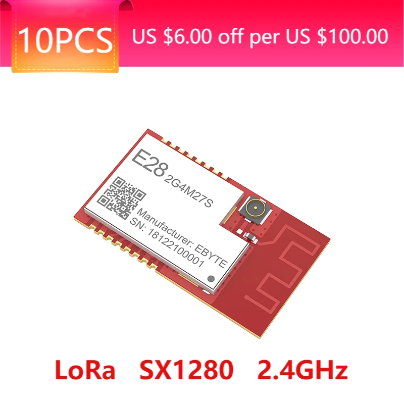 

10pcs/lot LoRa 2.4GHz SX1280 Wireless SPI rf Module 500mW 27dbm Long Range 8000m BLE Wireless Transmitter Receiver E28-2G4M27S