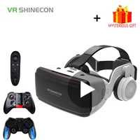 vr shinecon casque helmet 3d glasses virtual reality for smartphone smart phone headset goggles binoculars video game wirth lens