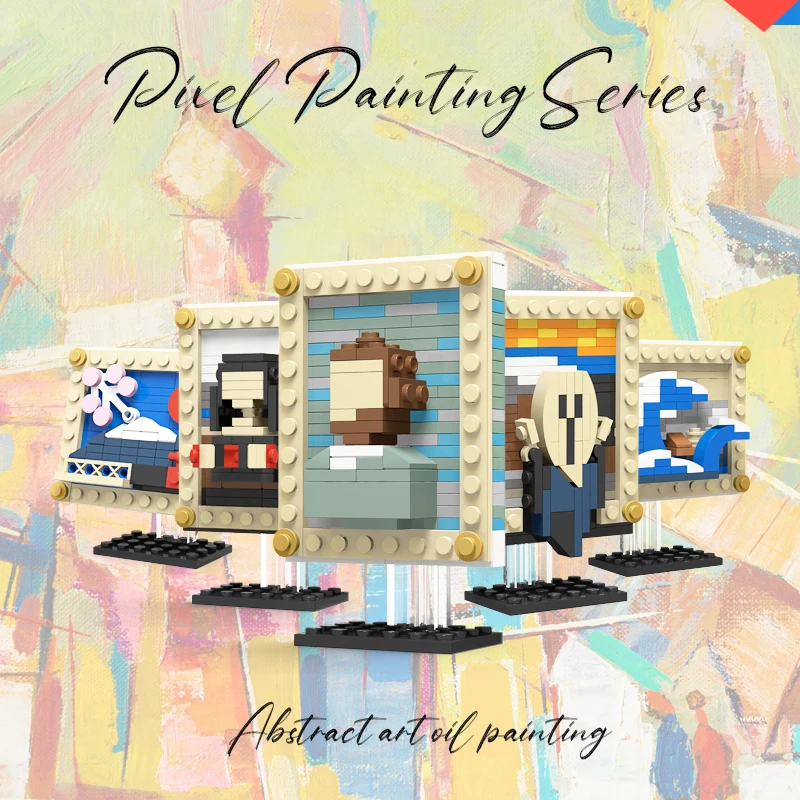 

BZB MOC Famous Classical Painting Decoration Van Gogh Self Portrait Pixel Painting Building Block Model Kids Birthday Gifts Toys