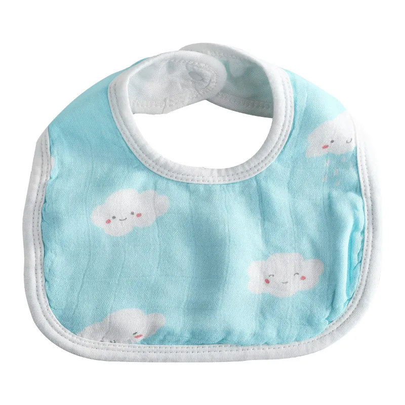 

New U-Shaped Cute Cartoon Bamboo Cotton Newborn Baby Saliva Towel Baby Bib Children Gauze Rice Pocket