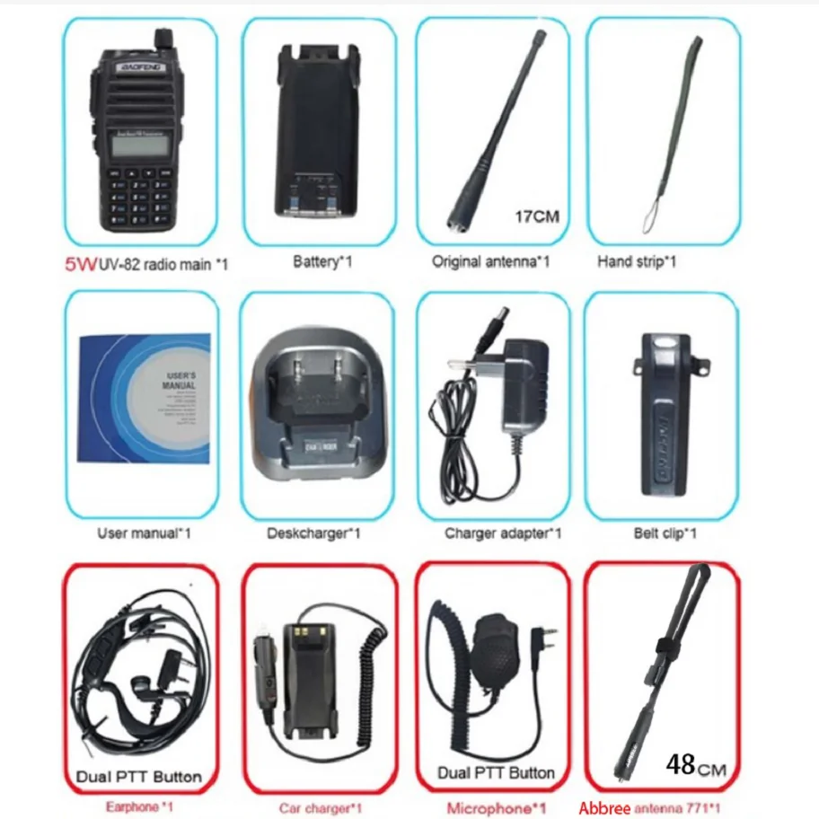 original 8w portable radio walkie talkie baofeng uv 82 dual ptt two way radio vhf uhf dual band baofeng uv 82 uv82 two way radio free global shipping