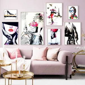 Fahion Sexy Gossip Girl Paris High Heels Wall Art Canvas Painting Nordic Posters and Prints Wall Pictures for Living Room Decor