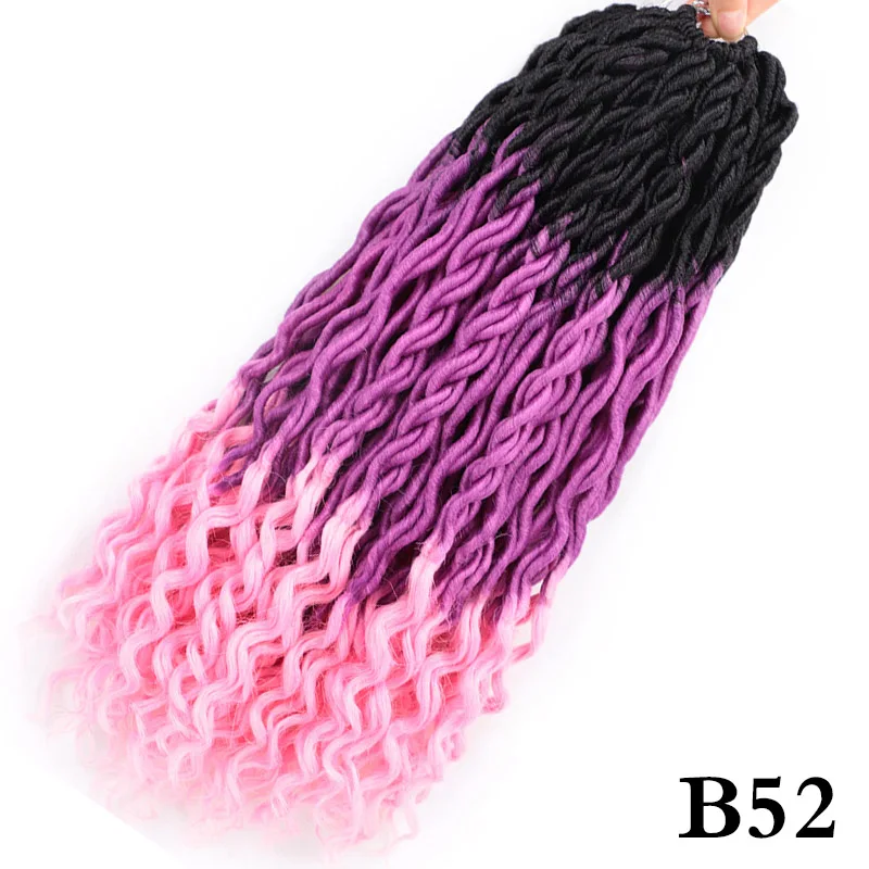 Естественный цвет Элегантные Музы богемные вязанные косички Faux locs Curly вязанные волосы 18 дюймов 24 пряди Омбре косички для наращивания синтетические волосы - Цвет: Естественный цвет