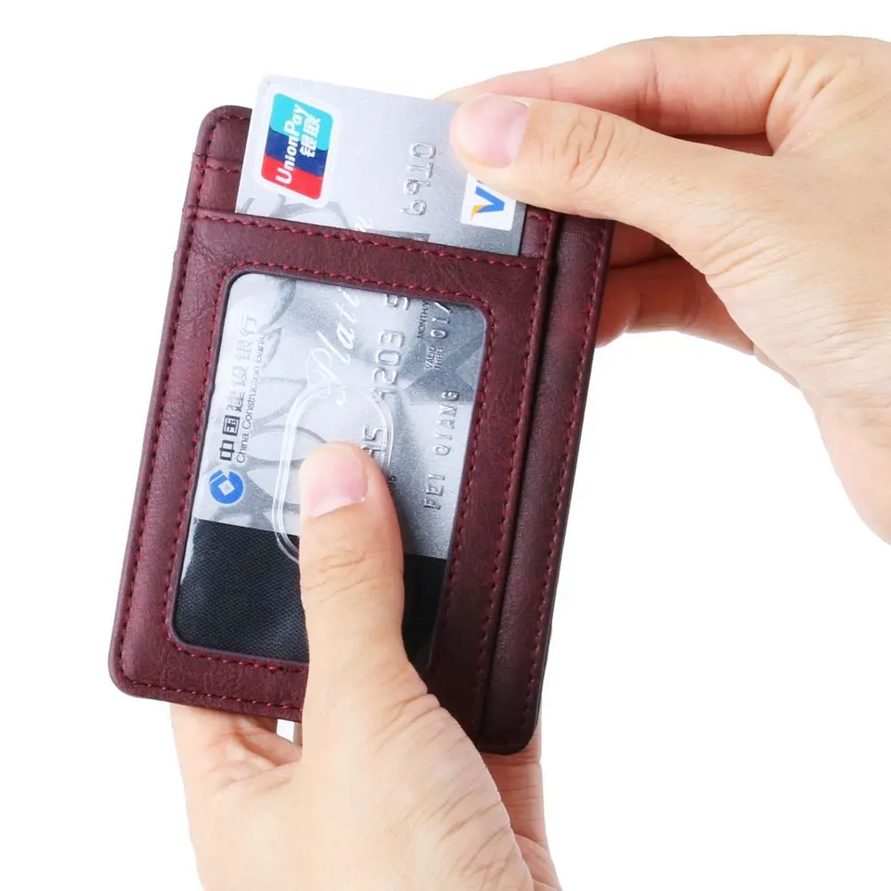 2020 мини держатель для ID карт кожаный тонкий чехол банковских кошелек мужчин