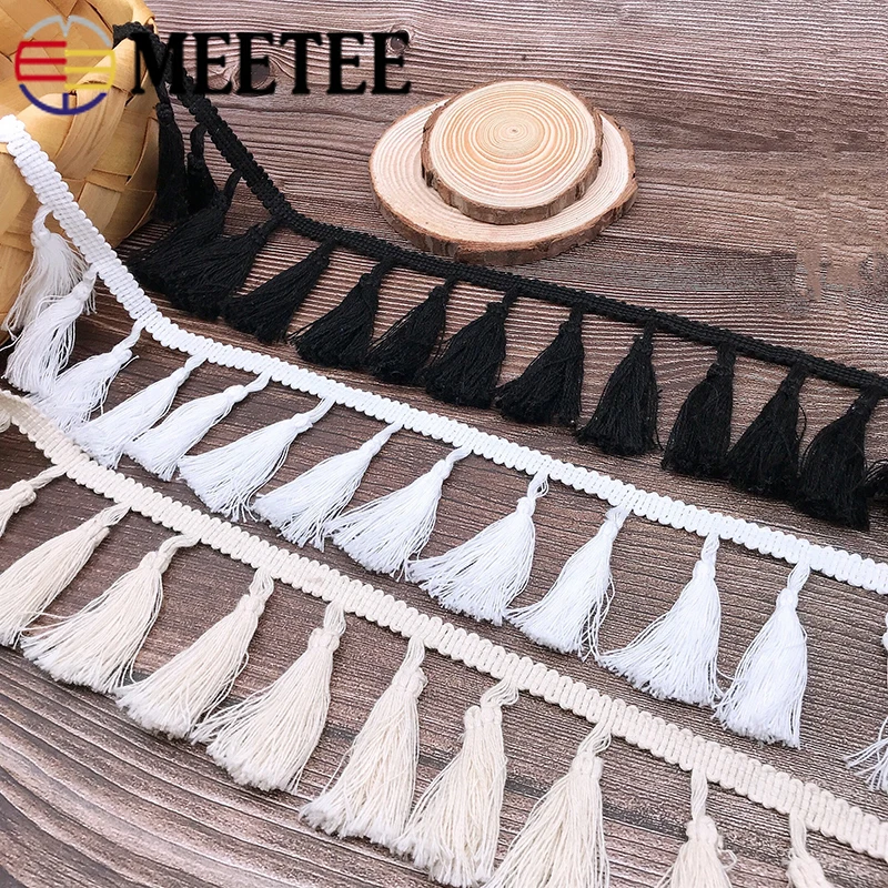 

5/10Yards Meetee 7cm Cotton Fringe Trim Ribbon Broom Tassel Trimming DIY Hometextile Apparel Lace Decor Craft Sewing Accessories