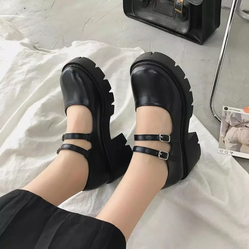 

Shoes Lolita Shoes Women Japanese Style Mary Jane Shoes Women Vintage Girls High Heel Platform Shoes College Student Big Size 40
