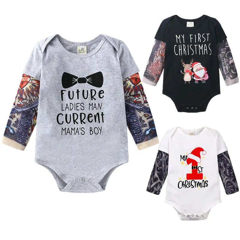 

2020 summer and autumn clothing baby long-sleeved jumpsuit 1-3 years old baby tattoo gauze sleeve cotton casual jumpsuit