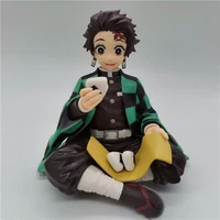 animation demon slayer action figures 10cm kamado tanjirou seated version dinner group pvc model toy collect ornaments