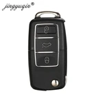 Jingyuqin 10 шт., 3 кнопки, Автомобильный Дистанционный ключ, раскладной чехол для Vw Jetta Golf Passat Beetle Skoda Seat Polo B5