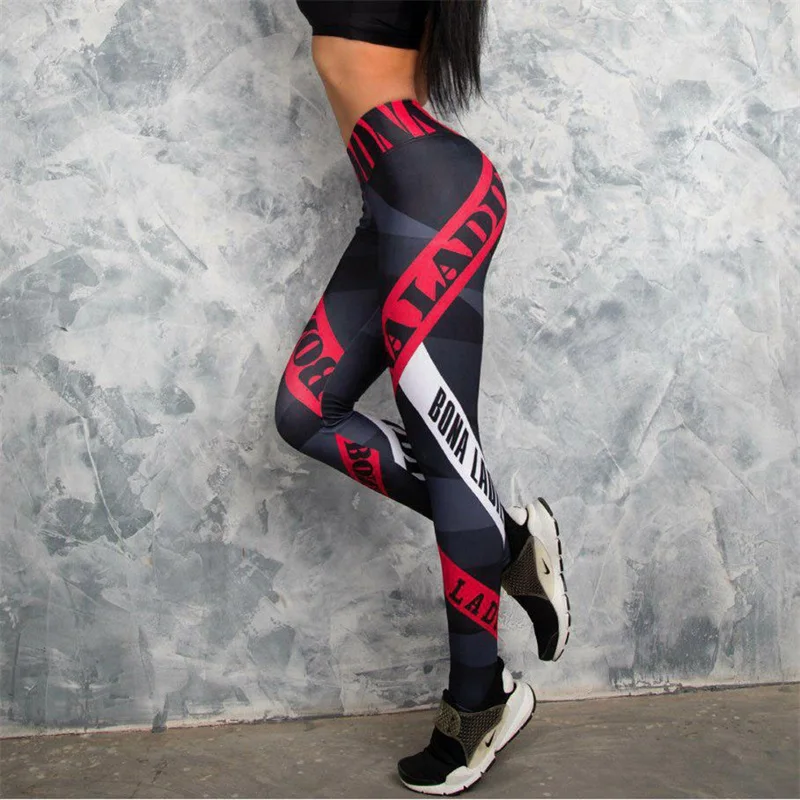 

High Waist Legging Women Fashion Stretch Leggings Female Alphabet Printed Sweatpants Casual Plus Size Jeggings