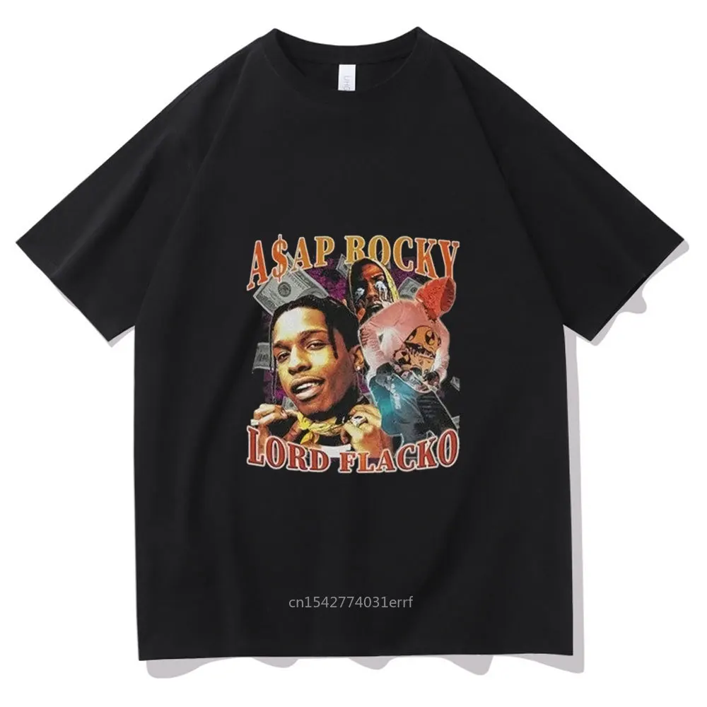 

Awesome ASAP Rocky Lord Flacko Tshirt Hip Hop Rap Playboi Carti T-shirt Skateboard Fashion Street Short Sleeve
