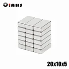 Сверхмощный редкоземельный блок, неодимовый магнит NdFeB N35, F20 * 10*5 мм, 100 шт., f20x10x5 мм, бесплатная доставка