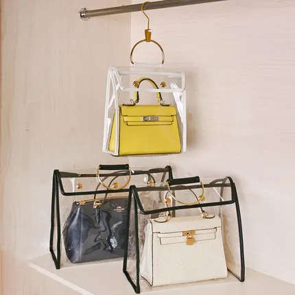 

Clear PVC Bag Dustproof Storage Bag For Women Tote Bag Organizer Multi Sizes Transparent Dust Bags
