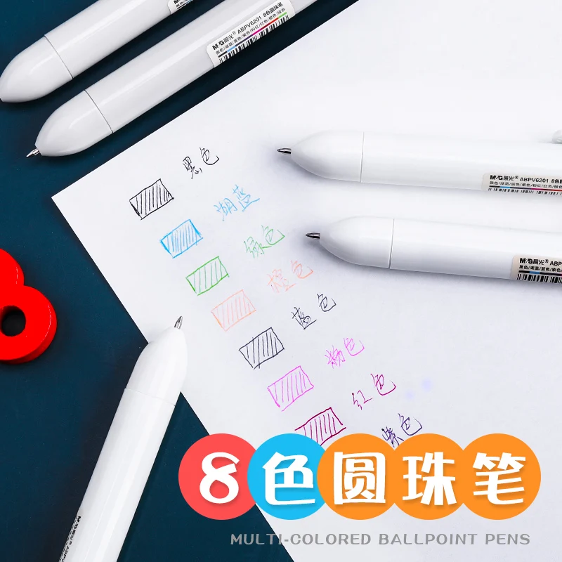

Multicolor ballpoint pen Press Office Business Student Eight colors 0.7mm Cute color ballpoint pen Writing 0.7mm Writing Pens