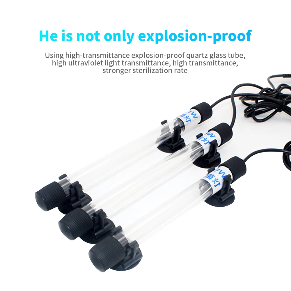 

Aquarium Submersible Fish Tank UV Germicidal Lamp Quartz Glass Underwater Purifier Timeable Sterilizer EU/US/UK Plug Pet Supplie