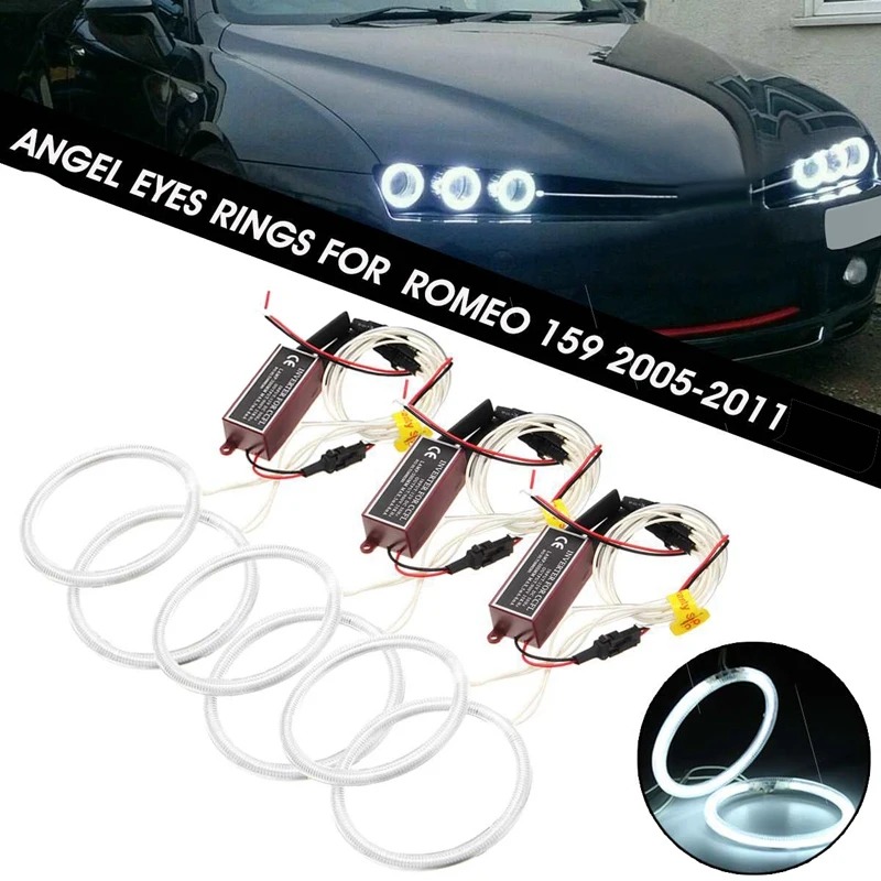 

6Pcs Car Front Headlight Ultra Bright Angel Eyes CCFL Halo Ring for Alfa Romeo 159 2005 2006 2007 2008 2009 2010 2011