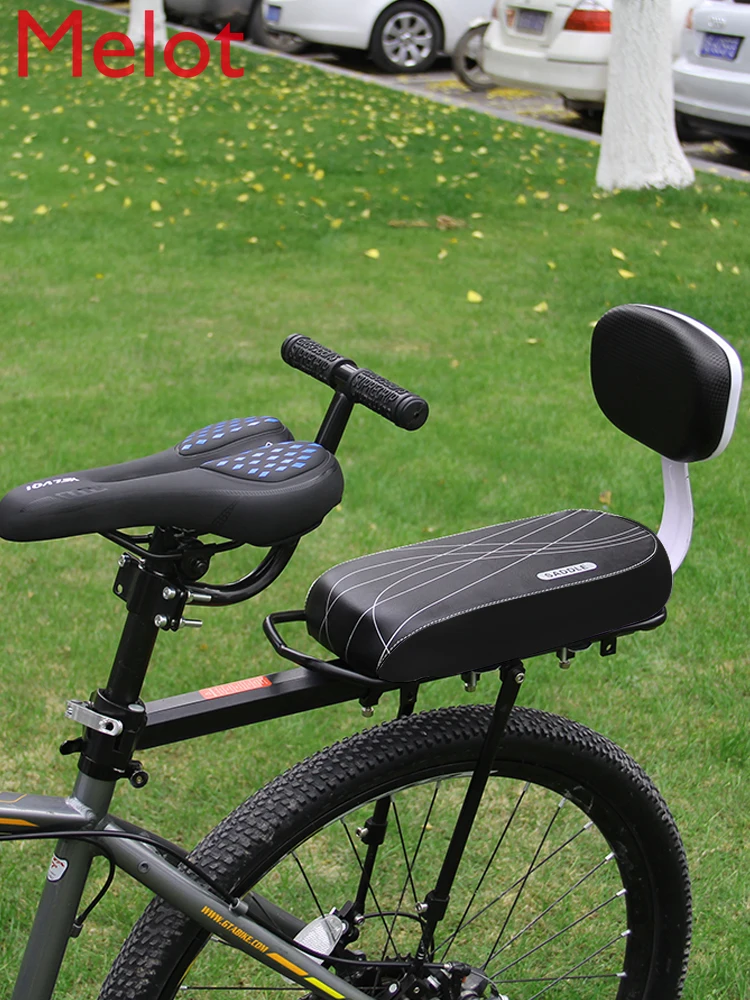 

Bicycle Mountain Bike Rear Seat Rack Seat Cushion Rear Backrest Children's Seat Thickened Soft Universal Rear Seat Rear Rack