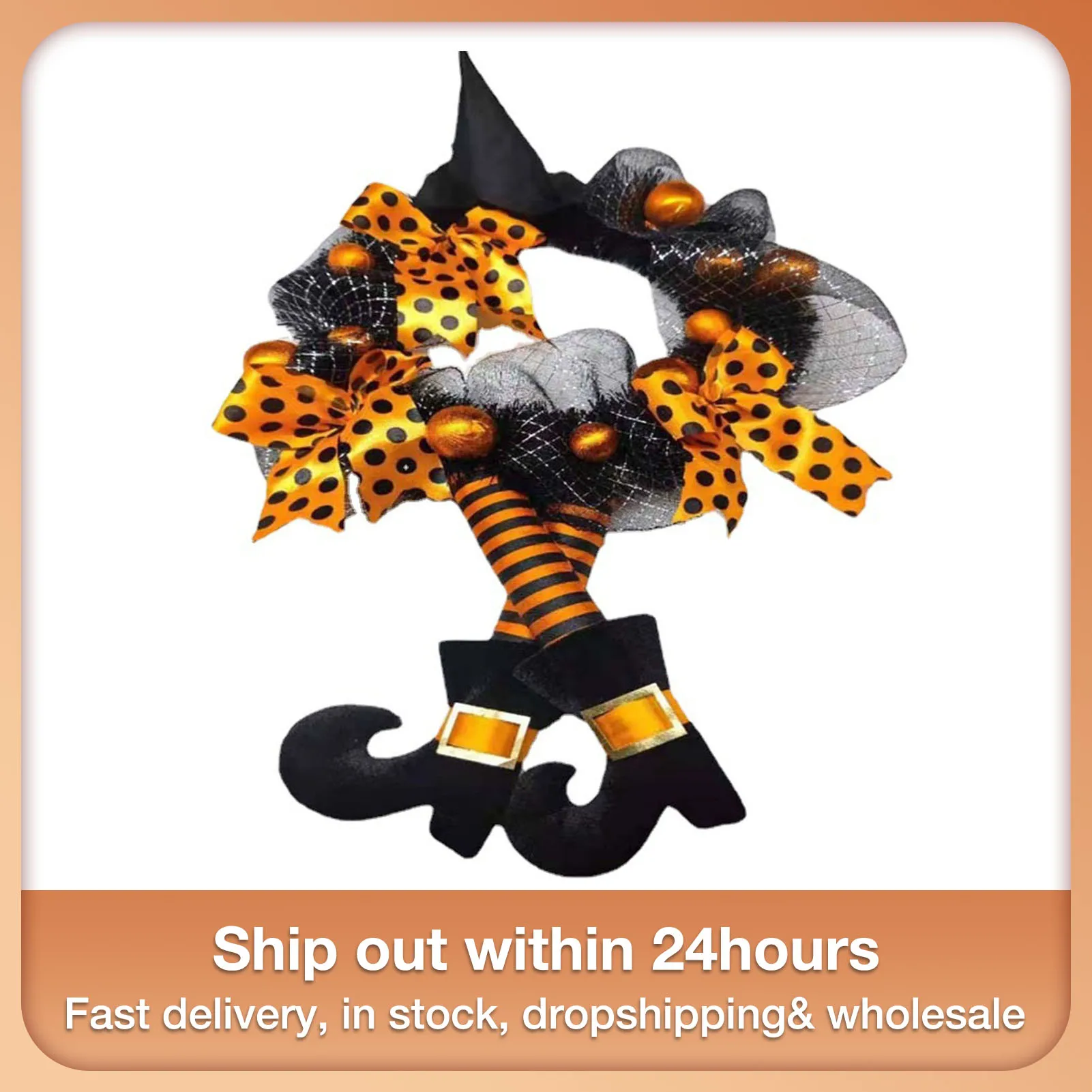 

Perfect Quality Halloween Witch Hat Leg Wreath Door Hanging Decoration Pendant Decor For Party Doors Windows Walls Stairs Mantel