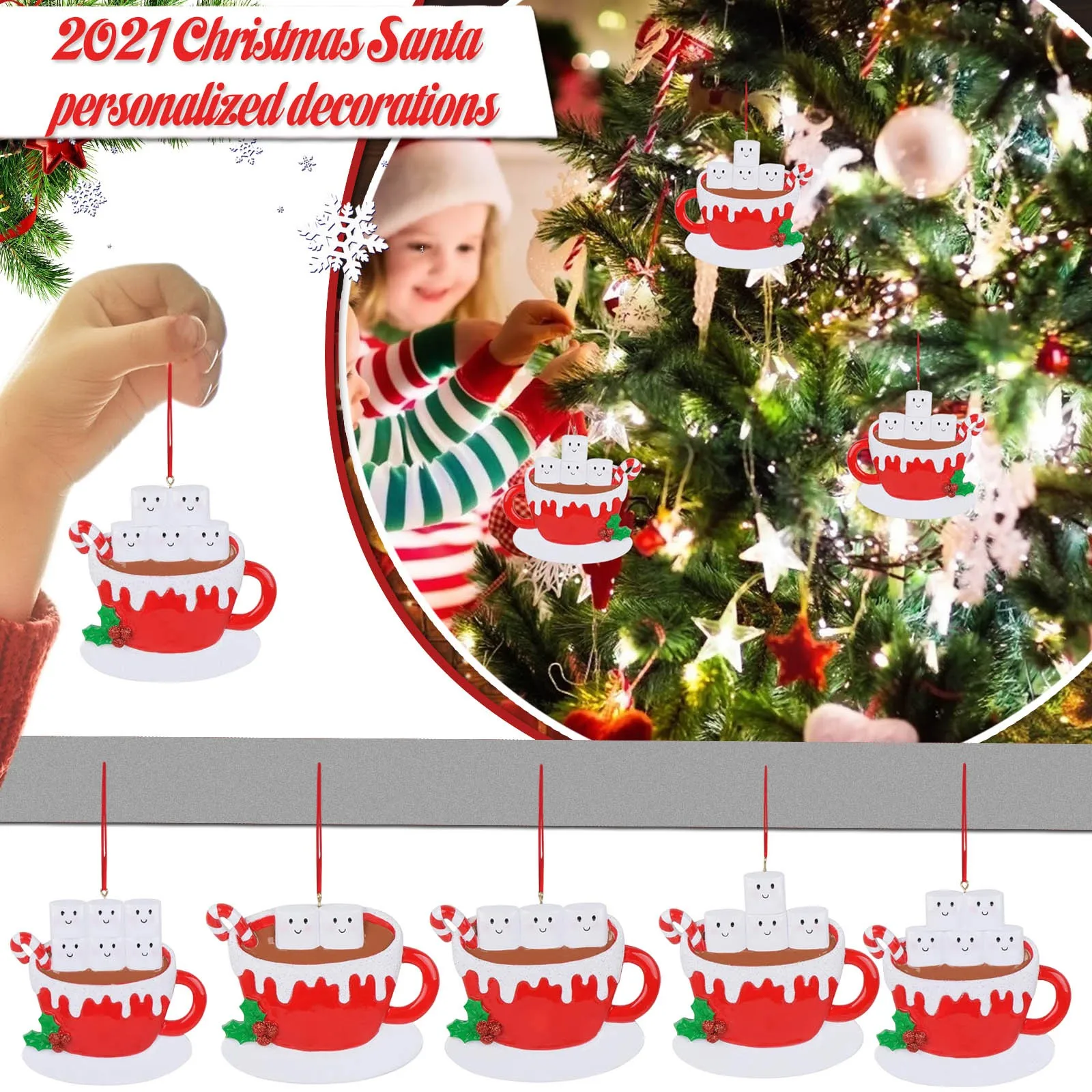 

Christmas Resin Ornaments Christmas Coffee Cup Survivors Pendant Christmas Tree Decorations Home Xmas Navidad 2021 Home Decor