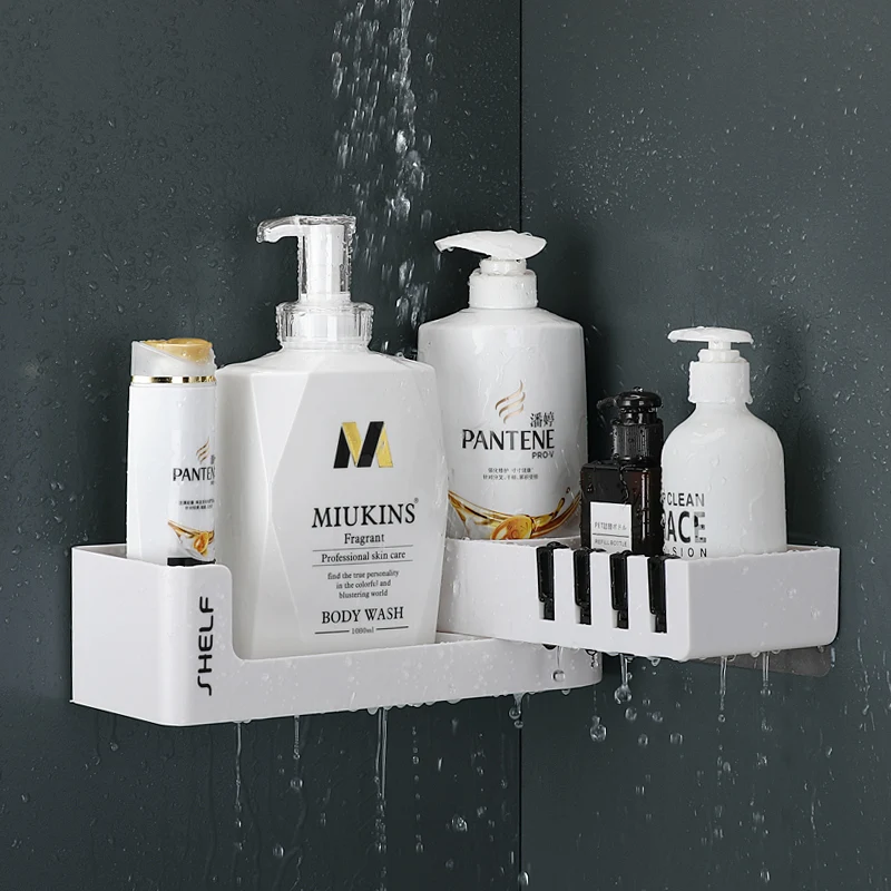Полки для ванной комнаты стеллаж хранения шампуня настенный держатель полотенец