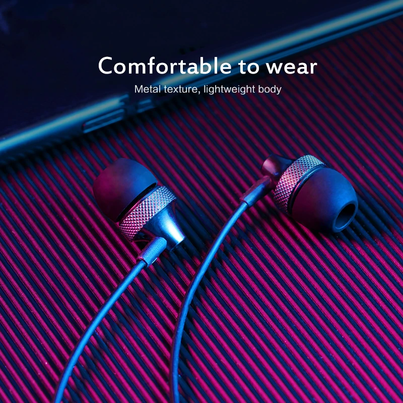 

3.5MM Wired High Fidelity Earphone With Microphone Button Control Metal Material Durable Headset For Laptop/PC Phone