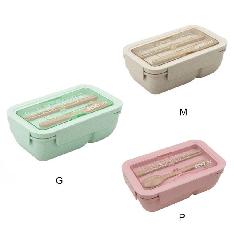 

850ml Microwave Dinnerware Food Container Lunchbox Healthy Material Wheat Straw Lunch Box Bento Boxes for Kid