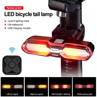 bicycle smart turn signal taillight intelligent remote control riding safety warning bike lights mtb led usb rechargeable light