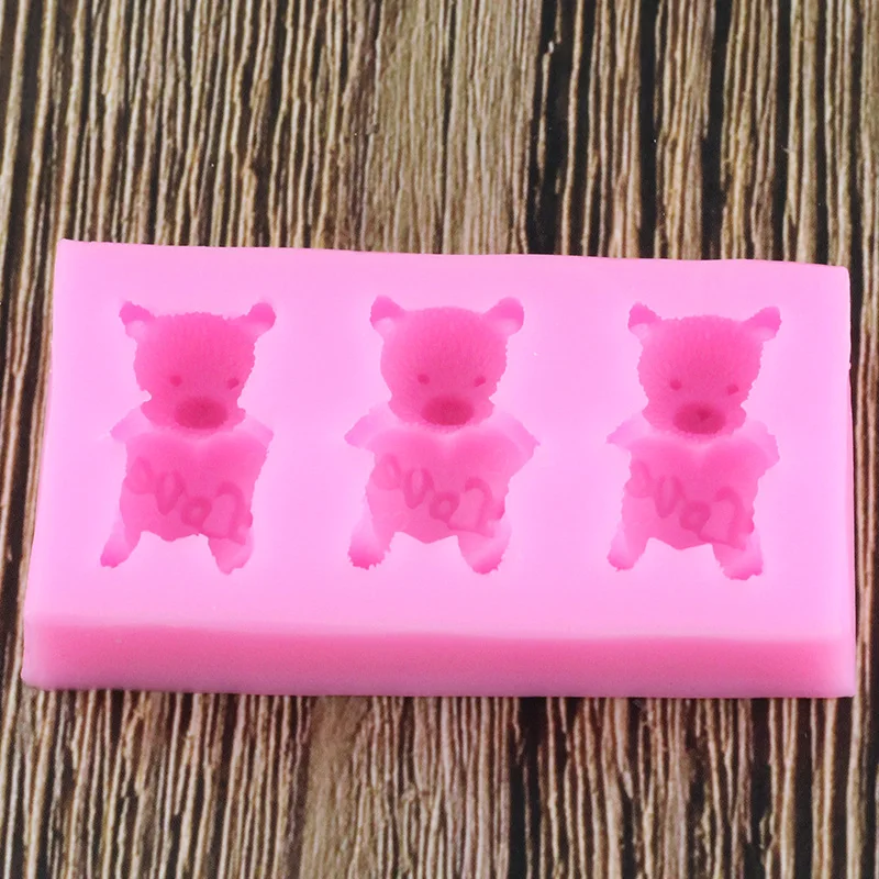 Силиконовые формы с медведем для украшения торта на день рождения помадки форма