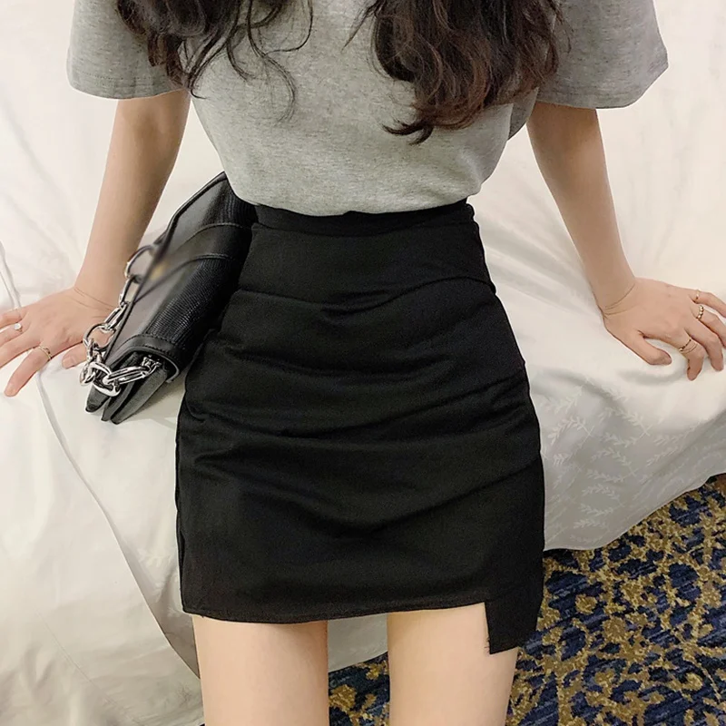 

Women Retro Min Skirts Sexy Summer High Waist Pencil Skirt Ladies Irregular A-Line Korean Vintage Slim Fit Beach Short Skirt New