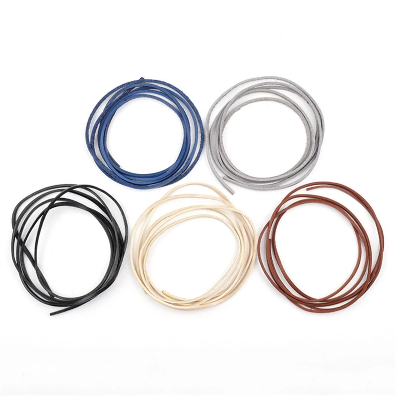 

X7YA 3mm Flat Leather Cord Strip Braiding String for Jewelry Making Shoe Lace Arts