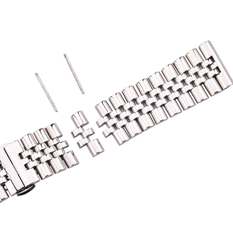 Stainless Steel Watchbands Silver Polished 16 18 19  20 21 22mm Metal Watch Bracelet Strap Accessories