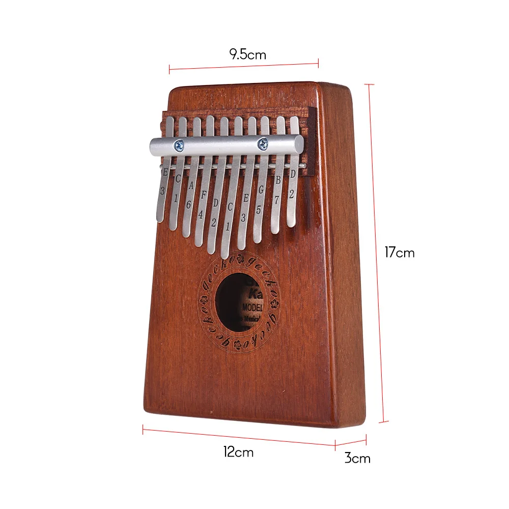 

GECKO K10S Portable 10-Key Thumb Piano Kalimba Mbira Mahogany Wood Musical Instrument Gift for Girls Boys Music Lovers