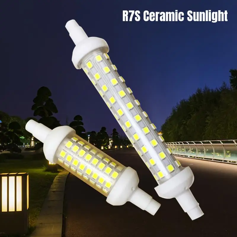 

Светодиодный прожектор R7s 2835SMD 220 В, лампа-кукуруза, лампы безопасности, сменные вольфрамовые галогенные керамические солнечные лампы 78 мм 118...