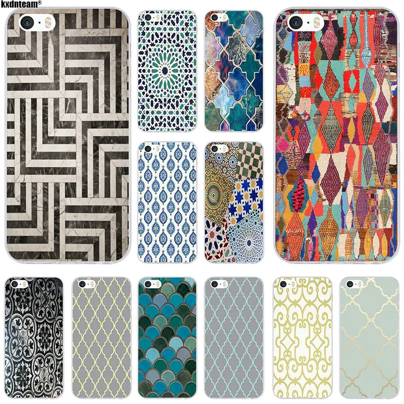 Марокко Арт Деко плитка карта прозрачный чехол тонкий мягкий ТПУ Силиконовые