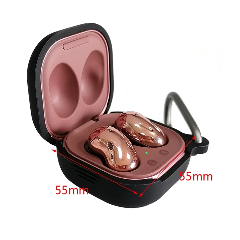 

Silicone Case Flip Solid Color Anti-fall Dust-proof Earphone Protective Cover for Samsung Galaxy-Buds live Wireless Earphone